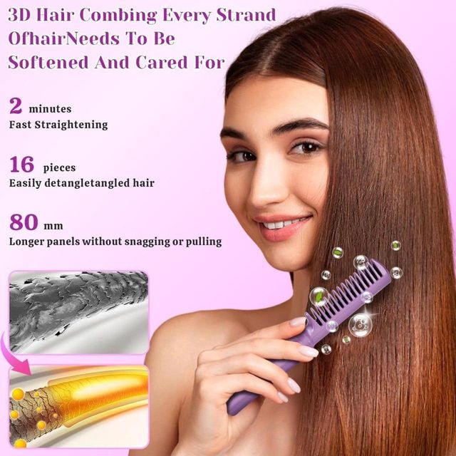 Mini Portable Hair Straightener & Hot Comb – Cordless & Rechargeable".
