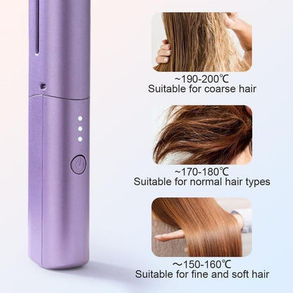 Mini Portable Hair Straightener & Hot Comb – Cordless & Rechargeable".