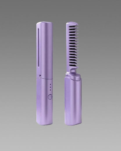 Mini Portable Hair Straightener & Hot Comb – Cordless & Rechargeable".